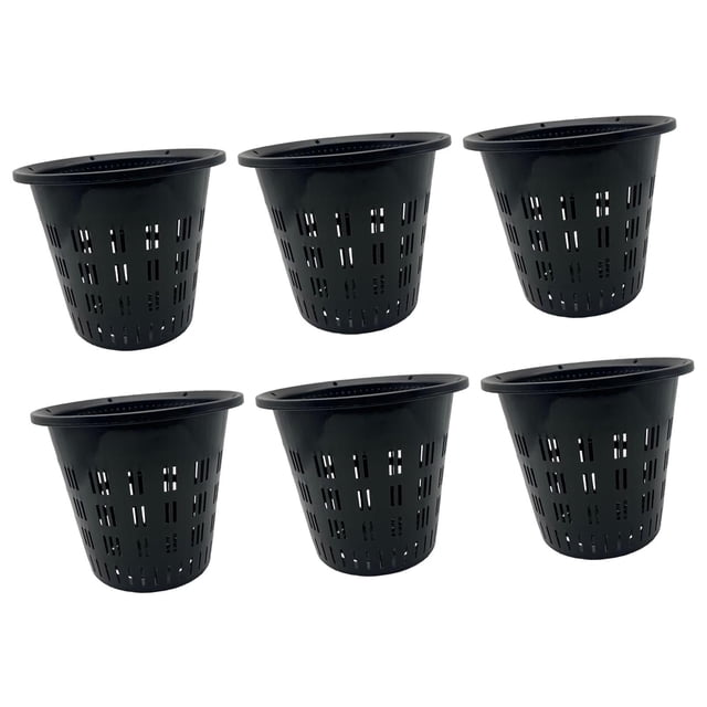 GROWTH TANK 6 Pcs Pots pour Orchidées Semis Pépinière Rempotage Léger Patio Respirant 14cm Rond Noir