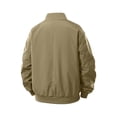 thumbnail image 4 of WIZUTIZ Men's Casual Jacket Solid Color Loose Breathable Zip Collar Long Sleeve Polyester Outerwear Relaxed Fit for Daily Commute Outdoor All-Season Wear Mens Fashion, 4 of 9