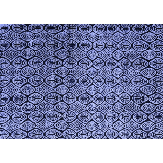 Ahgly Company Machine Washable Indoor Rectangle Abstract Blue Modern Area Rugs, 2' x 3'