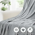 thumbnail image 4 of Superior Fleece Plush Fluffy Soft Blanket, Polka Dot Platinum, Throw, 4 of 9