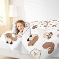 thumbnail image 4 of Homewish Puppy Dog Queen Comforter Set,Pet Animal Bedding Sets,Brown White Bedding Comforter Set For Boys Kids,Super Cozy Room Decor Reversible,3-Piece, 4 of 8