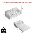 thumbnail image 5 of Aukfa Queen Sleeper Sofa Bed, Convertible Loveseat Pull Out Sofa Couch with Side Pockets, White, 5 of 9