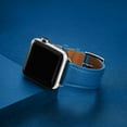 thumbnail image 5 of WFEAGL Genuine Leather Business Replacement Apple Watch Bands 38mm 40mm 41mm Blue/Silver, 5 of 8