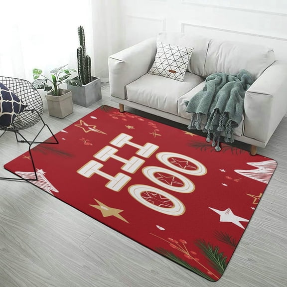Merry Christmas Carpet for Home Decoration Soft Comfy Rugs for Bedroom Living Room Bathroom Entrance Non-slip Comfort Mat