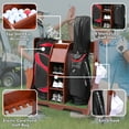 thumbnail image 3 of Golf Bag Cart Wood Freestanding Adjustable Multi-Use Golf Shelf,Golf Push Cart, 3 of 5
