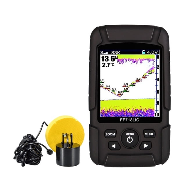 2.8" Color LCD Portable Fish Finder 200KHz/83KHz Dual Sonar Frequency 328ft Detection Sonar Echo Sounder ,Easy to Use