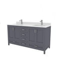 thumbnail image 3 of Ayna Decors Rooh 60 in Charcoal Grey Double Sink Bathroom Vanity Set with White Quartz Countertop | 4 Soft Closing Doors | 6 Full Extention Soft Close Drawer | Brushed Nickel Hardware | AVR60CG3002, 3 of 10