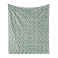 thumbnail image 1 of Floral Soft Flannel Fleece Blanket, Pansy Spring Flower Repetition Botanical Artwork in Nature Summer Tones, Cozy Plush for Indoor and Outdoor Use, 50" x 70", Mint Green Multicolor, by Ambesonne, 1 of 5