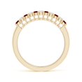 thumbnail image 2 of ANGARA Natural Ruby and Diamond Half Eternity Wedding Ring in 14K Yellow Gold for Women (Size-2mm) | July Birthstone, Birthday, Anniversary, Jewelry Gift for Women | Natural Ruby Ring, 2 of 9