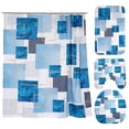thumbnail image 2 of BSHAPPLUS Shower Curtain Set Textured Abstraction Bathroom Sets with Shower Curtain and Rugs Waterproof Shower Curtain 12 Hooks for Bathroom 71 x 71 inches, 2 of 10