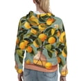 thumbnail image 7 of Fotbe Retro Warm Lemon Flower Pattern Womens Long Sleeve Hoodie, Pullover Hooded Sweatshirt, Kangaroo Pocket Hoodie with Eye-catching Drawstrings-X-Large, 7 of 7