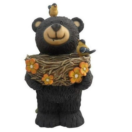Alpine Bear Statue with Bird Feeder