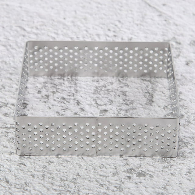 Anillo Perforado para Tartas Moldes para Tartaletas de Acero Inoxidable Forma Cuadrada Molde para Tartas CíRculo Herramienta para Hornear Pasteles Franceses, Paquete de 5