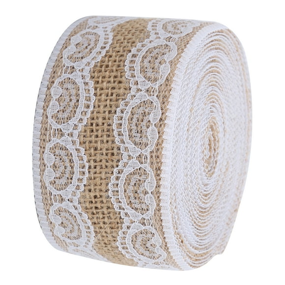 Lace Linen Roll,Burlap Ribbon 5.5yd DIY Burlap Tree Ribbon Burlap Ribbon Highly Versatile