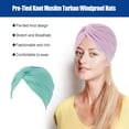 thumbnail image 2 of Linyer Muslim Turban Hijabs Caps Forehead Color Turbans Knot Hats Islamic Indian Bonnet Cotton Chemo Cancer Patients Headwear green, 2 of 4