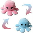 thumbnail image 1 of Pulpo de peluche reversible, pulpo de peluche de doble cara, pulpo de peluche con estado de ánimo, lindos mini peluches, peluches para niños, niñas y amigos (rosa claro-azul claro), 1 of 5