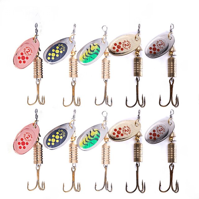 10 piezas de señuelo de pesca multifuncional con purpurina bañada en metal de 6,7 cm y 7 g para agua dulce