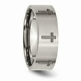 thumbnail image 4 of Solid Titanium Flat 8mm Men's Laser Design Matte Brushed Finish Wedding Band Ring Size 12, 4 of 7