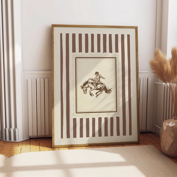 Vintage Cowboy Rodeo Western Wall Art, Unframed Paper Print Size 8x12