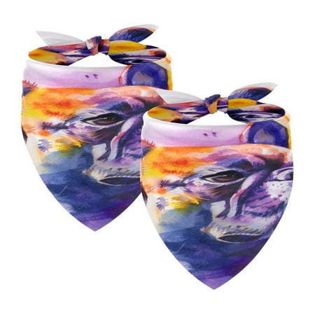 2 Pack Dog Bandana Girl Boy Pet Bibs Dog Scarf Kerchief Washable Bandanas Accessories for Small Medium Large Dogs Puppy Cat Watercolor French Dog