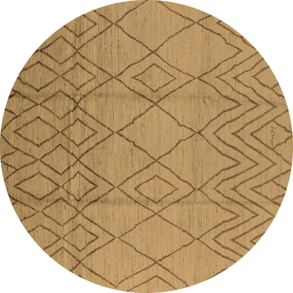 Ahgly Company Indoor Round Solid Brown Modern Area Rugs, 4' Round