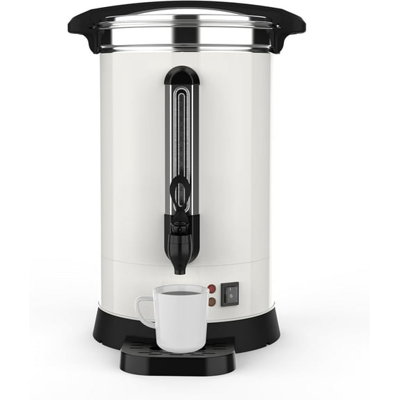 Towallmark 120 Cups Coffee Urn,18L/4.8 Gallon Double Wall Commerical Coffee Maker for Buffet Catering Wedding Gathering,Large Capacity Hot Coffee Dispenser,Stainless Steel Hot Water Urn