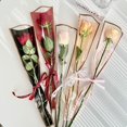 thumbnail image 2 of 50Pcs Single Flower Wrapping Bag Golden Edge Transparent Bouquet Packaging Bag for Mother's Day Wedding Party Gift, 2 of 4