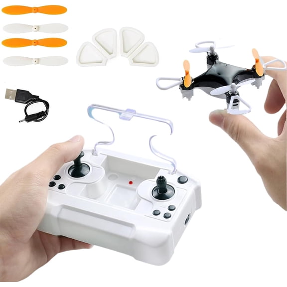 All-Ages Mini Drone with Easy Stunt Flights & 360° Tricks - Perfect Beginner-Friendly Flyer, Mini Drones with LED & Altitude Hold & Propeller Protection, For Indoor Outdoor (Black)