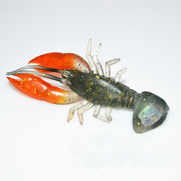 Pudcoco Fishing 8cm / 14g Soft Crawfish Shrimp Lobster Claw Bait Artificial Lure Swimbait Red