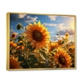 thumbnail image 2 of Designart "Paradise Sunrise Germany Sunflower painting I" Floral Floater Framed Canvas Print, 2 of 7