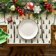 thumbnail image 2 of mubwai Beige Xmas Tree Christmas Placemats Set of 6, 12x18 Inch Winter Table Mats for Party Kitchen Dining Decoration, 2 of 6