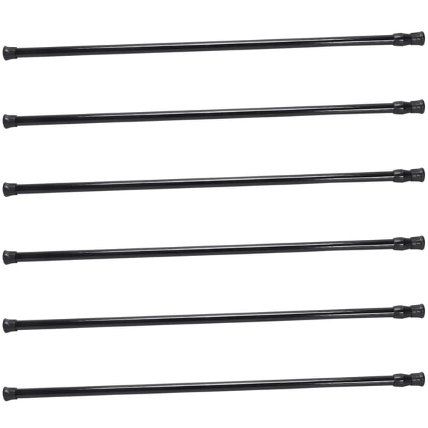 6X Extendable Muelles TelescÓPicos con Resorte de TensiÓn Neta Voile Barras de Poste de la Cortina, 70 - 120cm, Negro