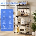 thumbnail image 4 of Behome Kitchen Bakers Rack with Power Outlet,Microwave Stand Station with 6 S Hooks,4 Tiers Kitchen Storage Shelf Rack for Kitchen, Dining Room,Living Room,Rustic Brown, 4 of 7
