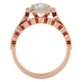 thumbnail image 3 of SuperJeweler 1 1/2 Carat Halo Moissanite Bridal Set In 14 Karat Rose Gold For Women, 3 of 6