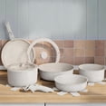 thumbnail image 2 of Stackable Cookware Set with Removable Handle Oven and RV Safe Pots and Pans Cream Diamond Original, 2 of 6