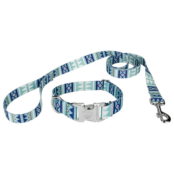Country Brook Petz® Premium Snowy Pines Dog Collar and Leash, Large