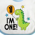 thumbnail image 4 of Inktastic 1st Birthday Dinosaur 1 Year Old Boy Boys or Girls Baby Bib, 4 of 4