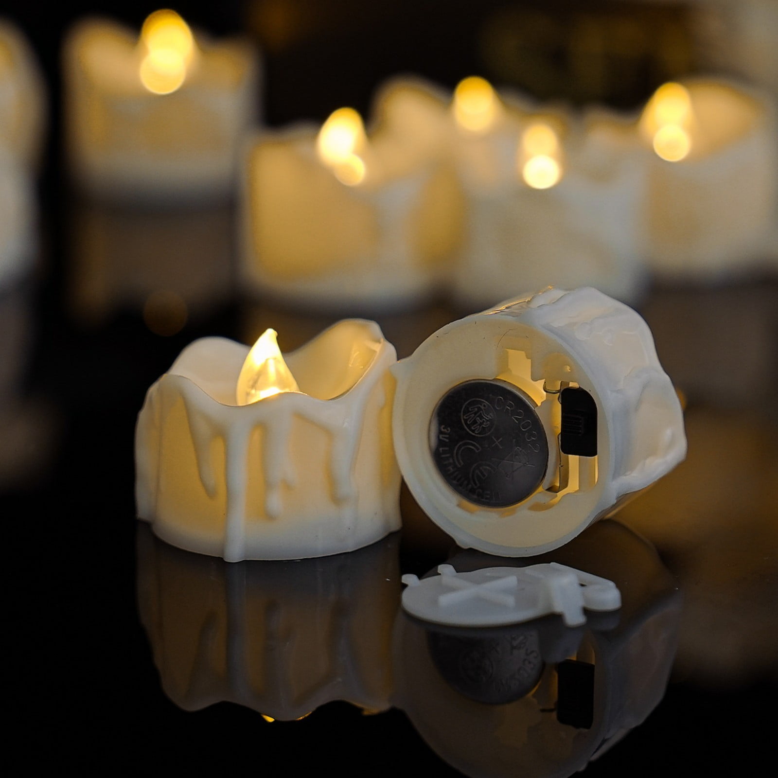 Flameless LED Timer Votive Candle, Warm White LED Timer Tea Light Candles Battery Operated, Auto-On 6 Hours Batteries Included, for Outdoor Table, Halloween Pumpkin Lights, Christmas Decorations