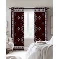 thumbnail image 2 of Brown Boho Blackout Curtains for Bedroom - 84 Inch Long Light Blocking 2 Panels Set, Retro Farmhouse Abstract Geometric Ethnic Art Thermal Insulated Living Room Drapes Grommet Window Curtains 52"x84", 2 of 8