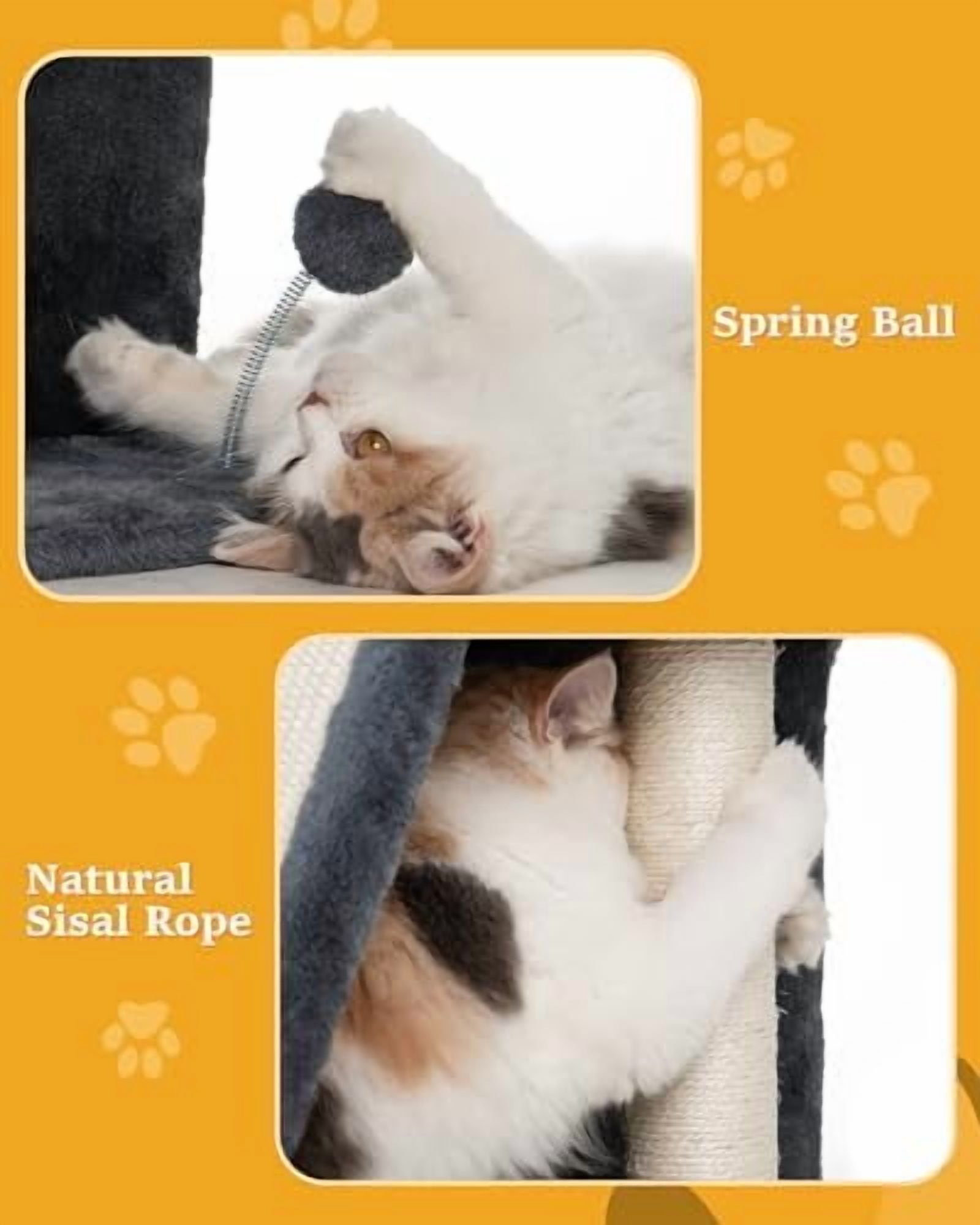 Cat Tree for Large Cat, Cat Tower with Large Perch for Adult Cats, 20 * 16.5 Inch Big Platform for Indoor with Super Cozy Soft Mat, Large Condo with Nature Sisal Post, Gray