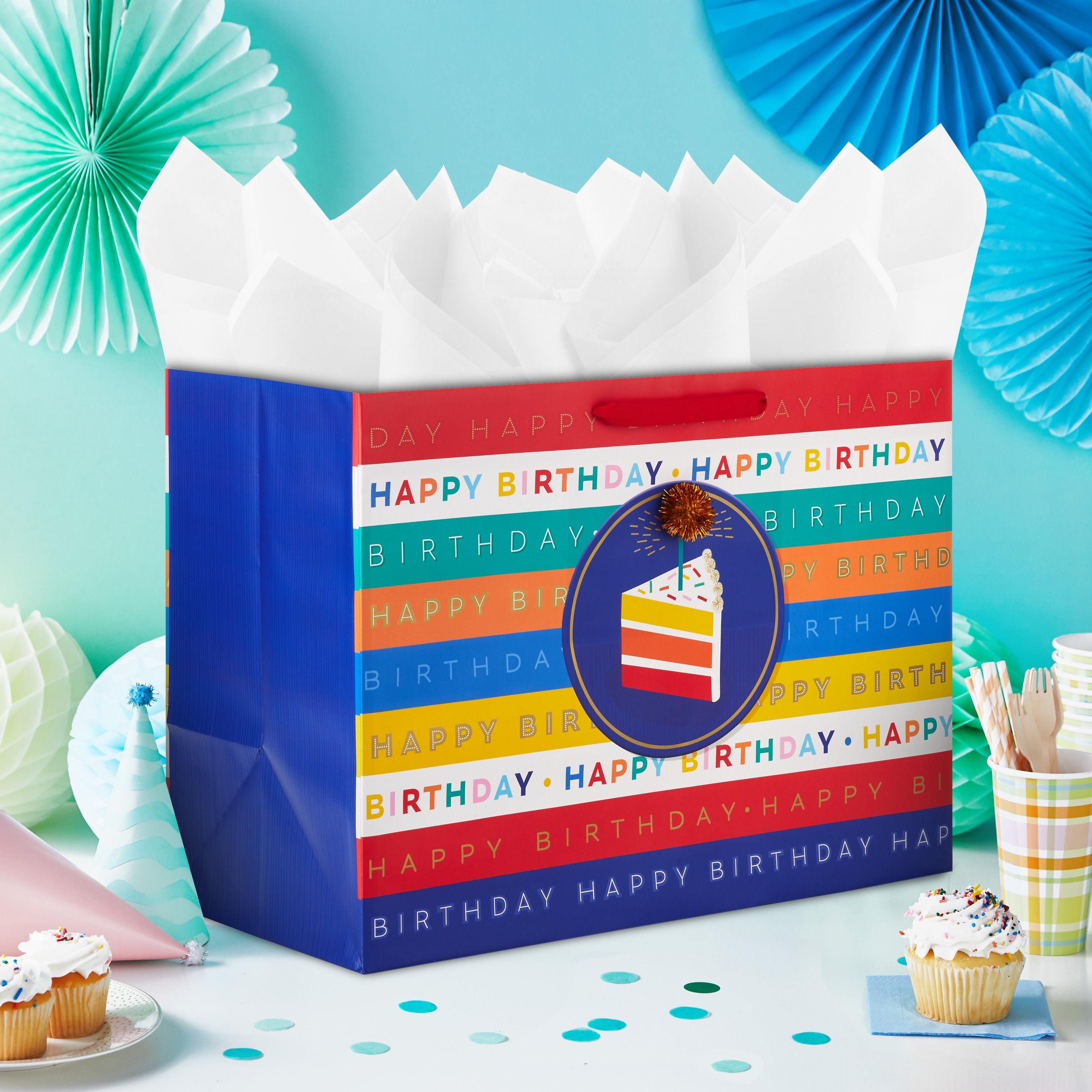 Hallmark Happy Birthday Gift Bags, Multicolor, 14 inch, 1 count