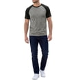 thumbnail image 2 of INSPIRE CHIC Men's Raglan T-Shirt Short Sleeve Crewneck Casual Baseball T-Shirts M Gray, 2 of 6