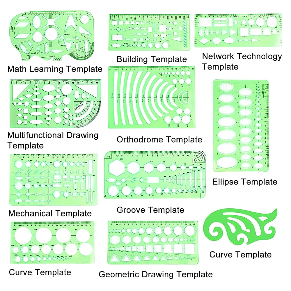 Buy Circle Templates Measuring Geometry Ruler Plastic Geometric Drawing