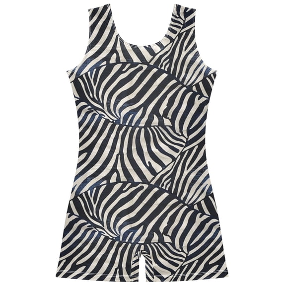 joogoo Zebra Pattern Girls Leotards Gymnastics Tumbling Outfit Biketard Unitard 5-6Years
