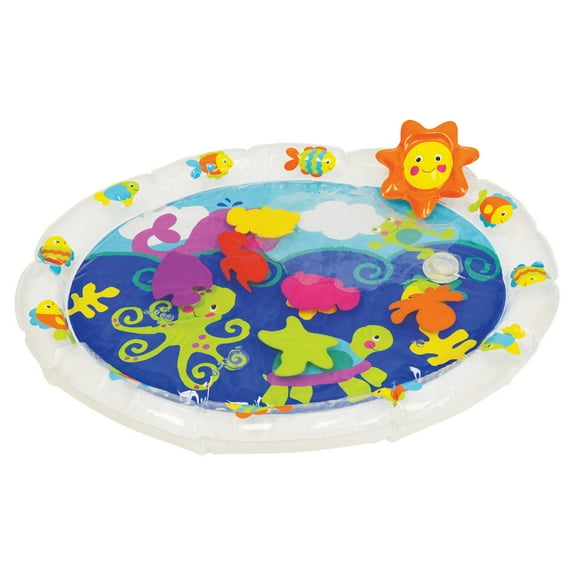 Kidoozie Pat 'n Laugh Water Mat for Infants and Toddlers ages 3-18 months; Encourage Tummy Time with 6 Fun Floating Sea Friends to Discover