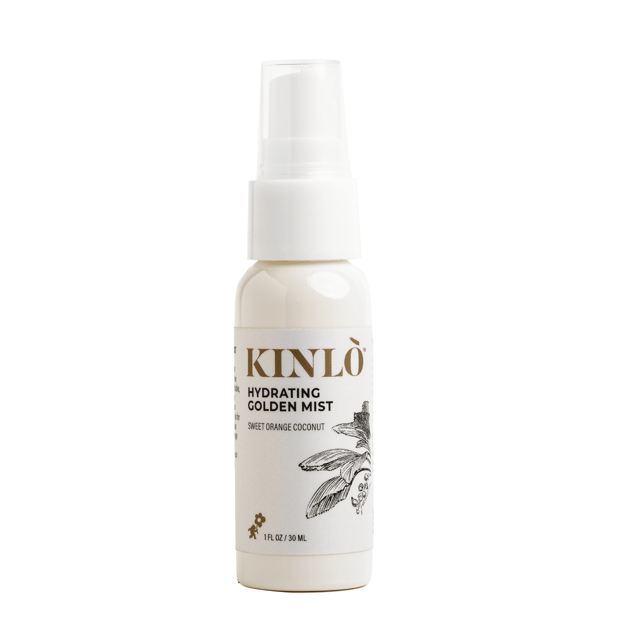 KINLO Hydrating Golden Facial Mist with Sweet Orange and Coconut Scent 1 oz