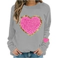 thumbnail image 3 of Womens Oversized Sweatshirts Valentine's Love Heart Printed Shirts Long Sleeve Round Neck Blouses Valentine's Day Sweater Pullover Tops, 3 of 5