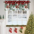 thumbnail image 4 of Christmas Snowman Valances for Windows, 42 x 18in, Winter Xmas Trees Bird Snowflakes Red Plaid Rod Pocket Kitchen Valance Curtain Light Filtering Window Treatments for Living Room Bedroom, 1 Panel, 4 of 7