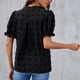 thumbnail image 1 of Blusas Con Pompones ANGGREK Camisa de Manga Corta Abullonada de Gasa Casual Verano Negro S, 1 of 6