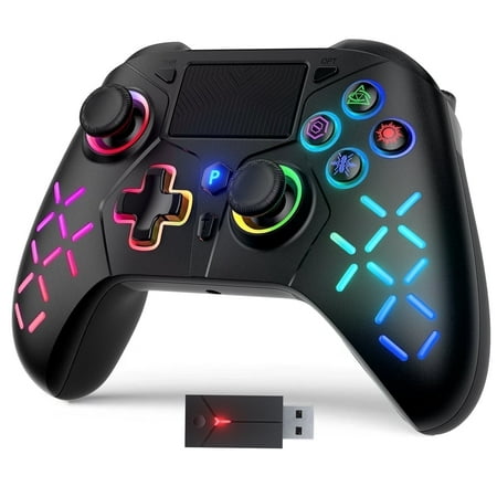 Wireless Controller for Playstation 5, RGB Lights Compatible with PS5/Playstation 4/Slim/Pro and Steam